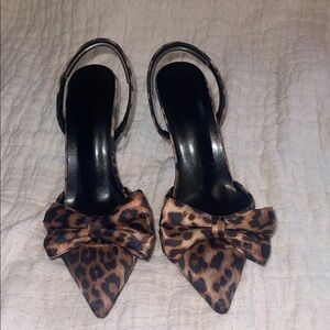 Leopard Print Women's Slingback Heels